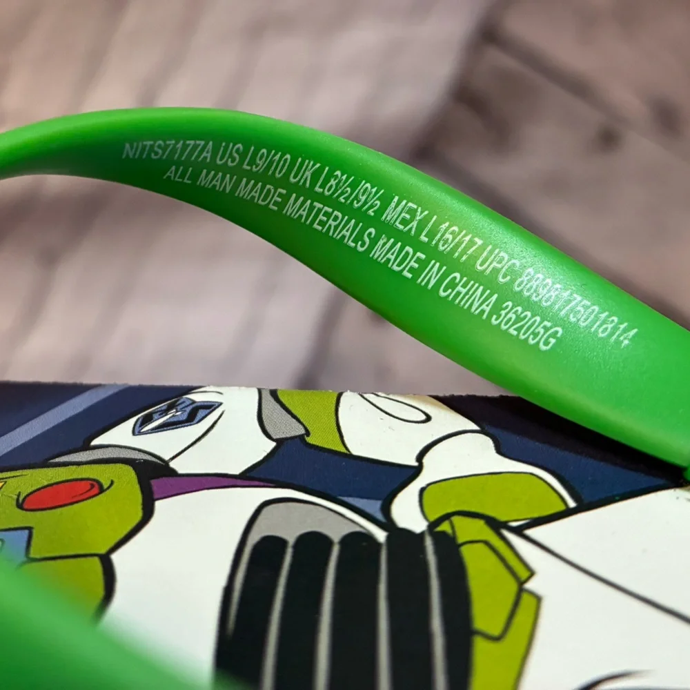 5/$20 Disney Pixar Toy Story Toddler‎ Buzz Lightyear Woody Flip Flops Sz L 9/10
